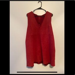 red suede mini dress